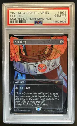 2025 Magic MTG Secret Lair Marvel Spider-Man Sol Ring #1993 PSA 10 GEM MINT - Image 1
