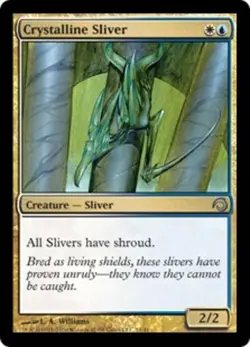 MTG Crystalline Sliver - Foil, Premium Deck Series: Slivers, Moderately Played, - Image 1