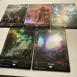 FOIL Full Art Basic Lands Complete Set DnD Secret Lair MINT UNPLAYED SLD MTG 5x - Image 2