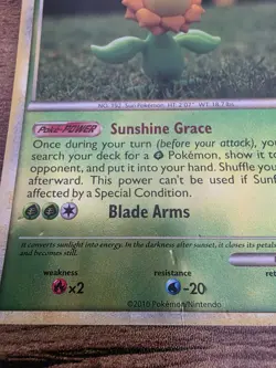 Pokemon TCG Sunflora Heartgold & Soulsilver 31/123 Reverse Holo Rare - Image 2