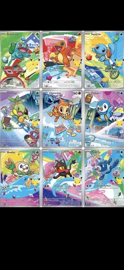 Pokemon 2026 First Partner Illustration Collection Series 1 Promo Set (9 Cards!) - Image 1