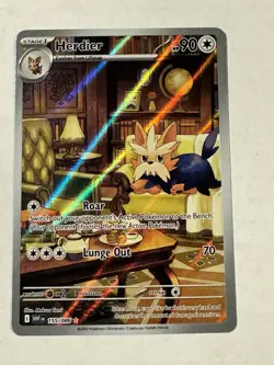 Pokemon TCG Herdier 155/086 Sv: White Flare Holo Illustration Rare MINT/NM - Image 1