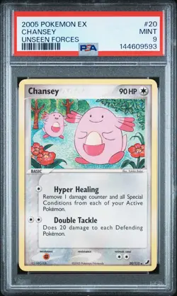 2005 POKEMON EX UNSEEN FORCES #20 CHANSEY PSA 9 - Image 1