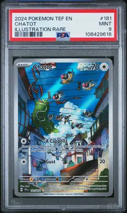 2024 POKEMON TEF EN-TEMPORAL FORCES ILLUSTRATION RARE #181 CHATOT PSA 9 - Image 1