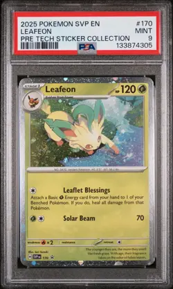 2025 POKEMON PRISMATIC EVOLUTIONS TECH STICKER COLLECTION LEAFEON PSA 9 - Image 1