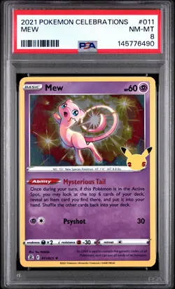 2021 POKEMON CELEBRATIONS #011 MEW PSA 8 - Image 1