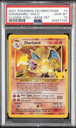 2021 POKEMON CELEBRATIONS CLASSIC COLLECTION #4 CHARIZARD-HOLO PSA 10 - Image 1