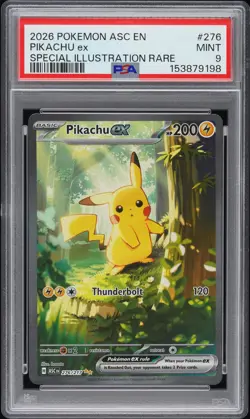 2026 POKEMON ASC EN-ASCENDED HEROES SPECIAL ILLUSTRATION RARE PIKACHU EX PSA 9 - Image 1