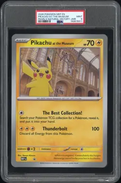 2026 POKEMON MEP EN-ME BLACK STAR PROMO PIKACHU AT THE MUSEUM PSA 9 - Image 1