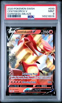 2020 POKEMON SWORD & SHIELD DARKNESS ABLAZE #033 CENTISKORCH V PSA 9 - Image 1