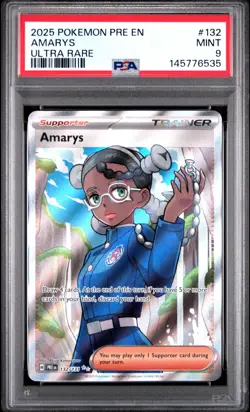 2025 POKEMON PRE EN-PRISMATIC EVOLUTIONS ULTRA RARE #132 AMARYS PSA 9 - Image 1