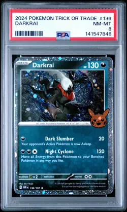 2024 POKEMON TRICK OR TRADE #136 DARKRAI PSA 8 - Image 1