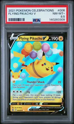2021 POKEMON CELEBRATIONS #006 FLYING PIKACHU V PSA 8.5 - Image 1