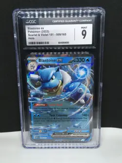 Blastoise Ex 009/165 CGC 9 Mint Pokemon 2023 Scarlet & Violet 151 Holo - Image 1