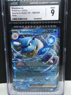 Blastoise Ex 009/165 CGC 9 Mint Pokemon 2023 Scarlet & Violet 151 Holo - Image 2