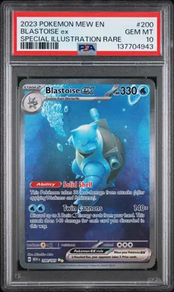 2023 POKEMON MEW EN-151 SPECIAL ILLUSTRATION RARE #200 BLASTOISE EX PSA 10 - Image 1