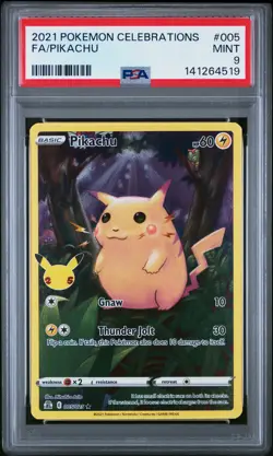 2021 POKEMON CELEBRATIONS #005 FULL ART/PIKACHU PSA 9 - Image 1