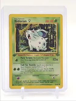 NIDORAN 1999 POKEMON BASE JUNGLE 1ST EDITION COMMON 57/64 Q2283 - Image 1