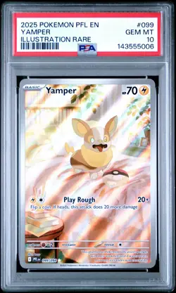 2025 POKEMON PFL EN-PHANTASMAL FLAMES ILLUSTRATION RARE #099 YAMPER PSA 10 - Image 1