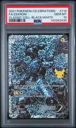 2021 POKEMON CELEBRATIONS CLASSIC COLL #114 FULL ART/ZEKROM PSA 10 - Image 1