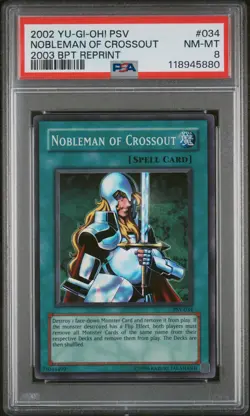 2002 YU-GI-OH! PSV-PHARAOH'S SERVANT #034 NOBLEMAN OF CROSSOUT PSA 8 - Image 1