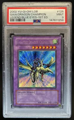 2002 Yu-Gi-Oh 1st Gaia the Champion #LOB-125 PSA 9 - Image 1