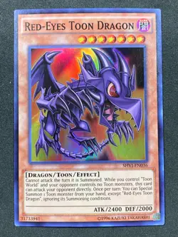 Yu-Gi-Oh! Red-Eyes Toon Dragon SHVI-EN036 Shining Victories Super Rare - VLP - Image 1