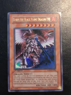 Yu-Gi-Oh! ULTRA RARE CARD HORUS THE BLACK FLAME DRAGON LV8 SOD-EN008 1ST LP - Image 1
