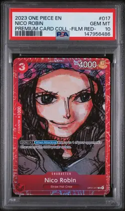 2023 ONE PIECE PREM CARD COLL -ONE PIECE FILM RED- #017 NICO ROBIN PSA 10 - Image 1
