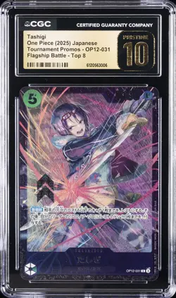 2025 ONE PIECE JPN FLAGSHIP BATTLE TOP 8 #OP12-031 TASHIGI CGC 10 PRISTINE - Image 1