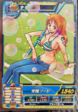 One Piece BANDAI BERRY MATCH NAMI VERY EARLY CARD LUFFY CREW HOLO REFRACTOR - Image 1