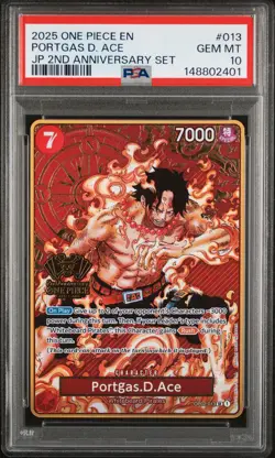 2025 ONE PIECE JPN 2ND ANV SET #013 PORTGAS D. ACE PSA 10 - Image 1
