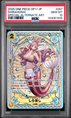 2025 ONE PIECE JPN OP11-A FIST OF DIVINE SPEED #057 SHIRAHOSHI PSA 10 - Image 1