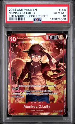 2024 ONE PIECE PROMOS TREASURE BOOSTERS SET #006 MONKEY D. LUFFY PSA 10 - Image 1