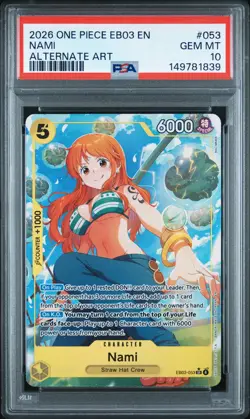 2026 ONE PIECE EB03-EXTRA BOOSTER -ONE PIECE HEROINES ED- #053 NAMI PSA 10 - Image 1