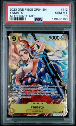 2023 ONE PIECE OP04-KINGDOMS OF INTRIGUE ALTERNATE ART #112 YAMATO PSA 10 - Image 1