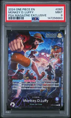 2024 ONE PIECE PROMOS PSA MAGAZINE EXCLUSIVE #060 MONKEY D. LUFFY PSA 9 - Image 1
