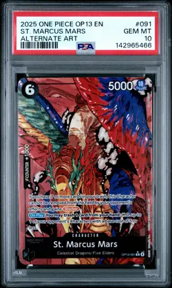 2025 ONE PIECE OP13-CARRYING ON HIS WILL ALTERNATE ART ST. MARCUS MARS PSA 10 - Image 1