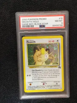 2000 Pokemon Promo Meowth Holo Game Boy Black Star #10 WOTC _ PSA 8 - Image 4