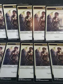 10x White Vigilance Warrior Token Magic The Gathering MTG Amonkhet NM-LP - Image 3