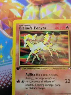 Pokemon TCG Gym Heroes 1st Edition Blaine's Ponyta Common 063/132 NM - Image 2