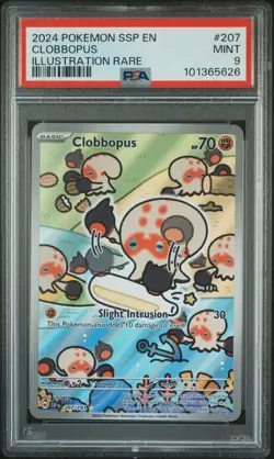 Pokemon 2024 Clobbopus 207/191 Surging Sparks Illustration Rare PSA 9 EN - Image 1