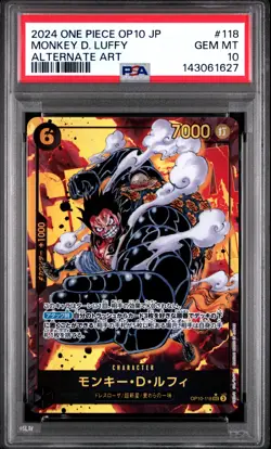2024 ONE PIECE JPN OP10-ROYAL BLOOD ALTERNATE ART #118 MONKEY D. LUFFY PSA 10 - Image 1