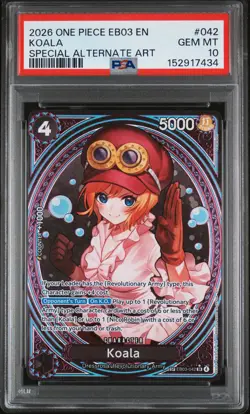 2026 ONE PIECE EB03-EXTRA BOOSTER -ONE PIECE HEROINES ED- #042 KOALA PSA 10 - Image 1