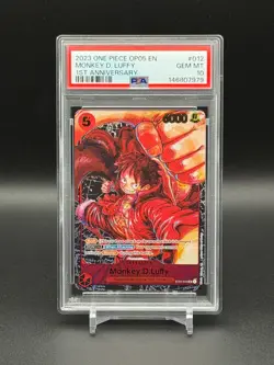 One Piece ST01-012 Luffy OP05 1st Anniversary Alternate Alt Art Parallel PSA 10 - Image 1
