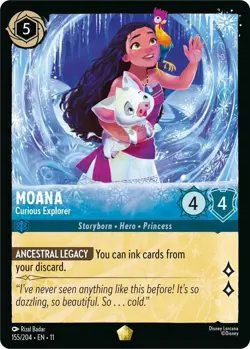 Disney Lorcana - Moana - Curious Explorer - Winterspell Non-Foil 155/204 - Image 1
