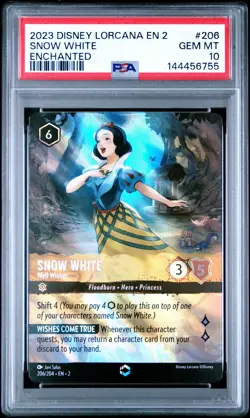 2023 DISNEY LORCANA EN 2-RISE OF THE FLOODBORN ENCHANTED SNOW WHITE PSA 10 - Image 1