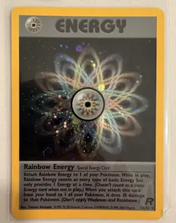 Pokemon Rainbow Energy Team Rocket Holo Rare 17/82 English Wizards 2000 Card - Image 1