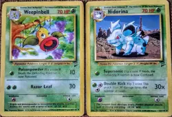 Unlimited Edition Pokemon Cards Jungle Set 1999 Nidorina & Weepinbell - Image 1