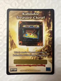 World of Warcraft TCG Kalimdor Treasure Chest Unused Loot Card NM/MT Hard 2 Find - Image 1